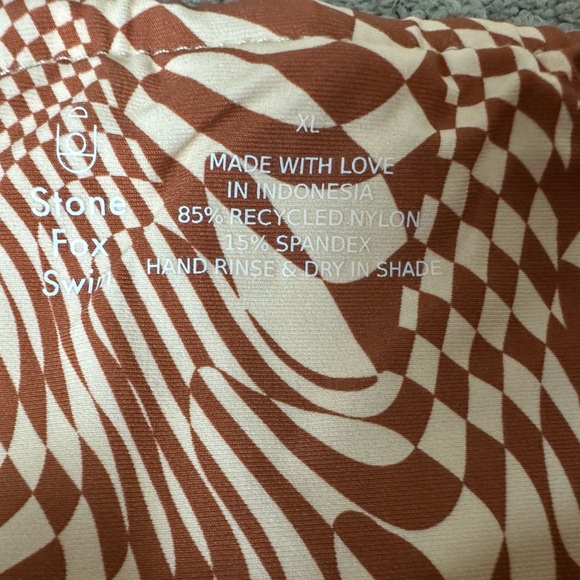 Stone Fox Swim Bijou Bottom Bikini in Caramel Check Size XL - Picture 4 of 6